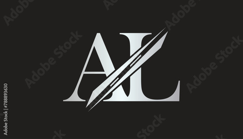 al letter logo design template elements. al vector letter logo design.