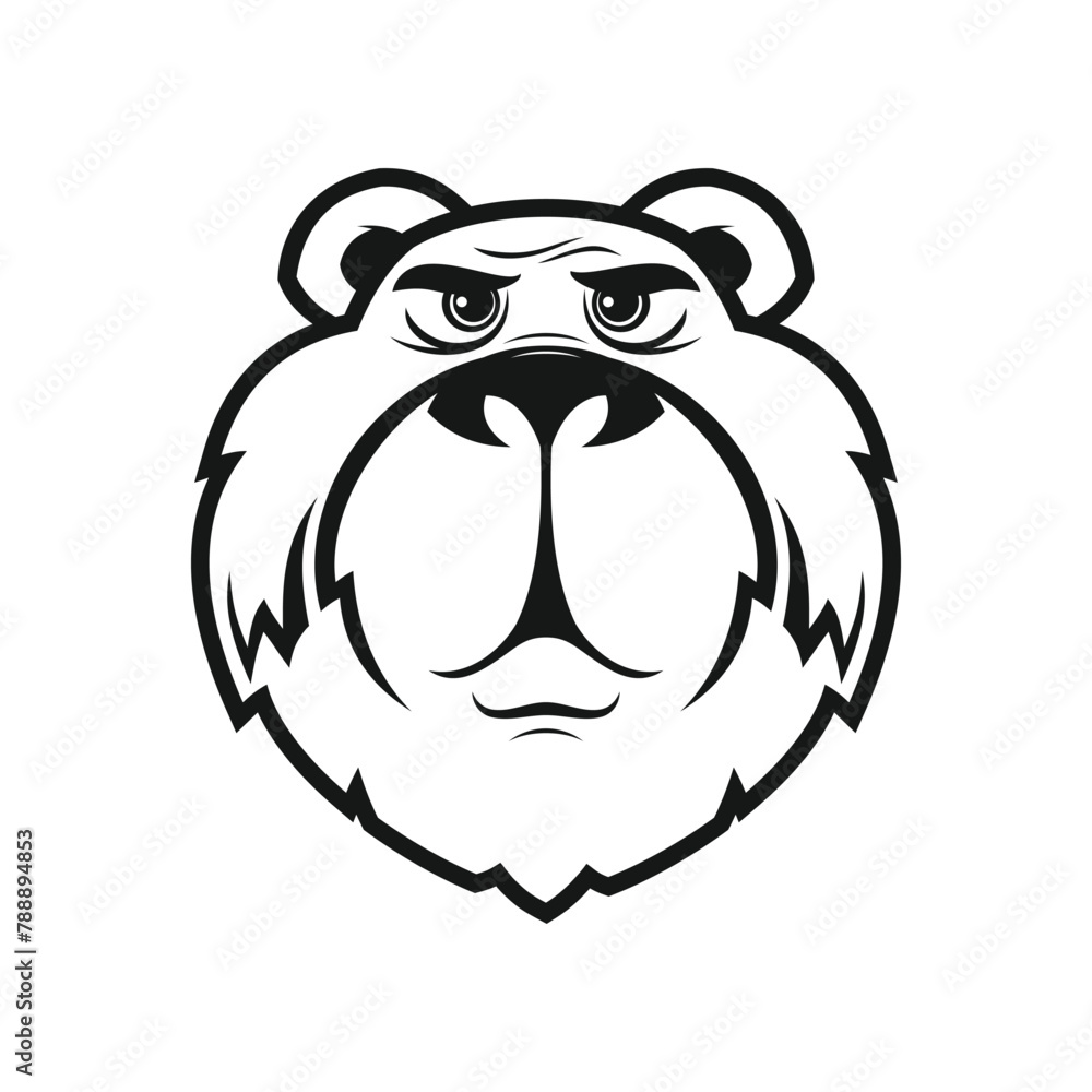 Bear Head Cut Out Silhouette - cartoon bear outline icon character mascot Bear Head Cut Out Silhouette - cartoon bear outline icon character mascot