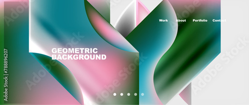 A patterned geometric background featuring a gradient of terrestrial plant green and vibrant magenta, resembling grass and violet hues. Perfect for an artistic event or graphic design project