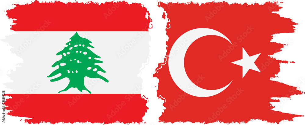 Turkey and Lebanon grunge flags connection vector Turkey and Lebanon grunge flags connection vector