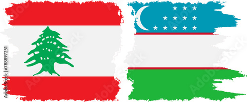 Uzbekistan and Lebanon grunge flags connection vector Free Download Uzbekistan and Lebanon grunge flags connection vector - GFXLoad