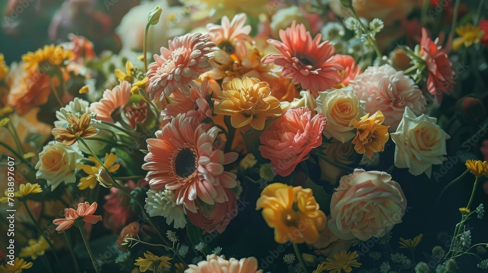 A beautiful bouquet of flowers - obrazy, fototapety, plakaty 