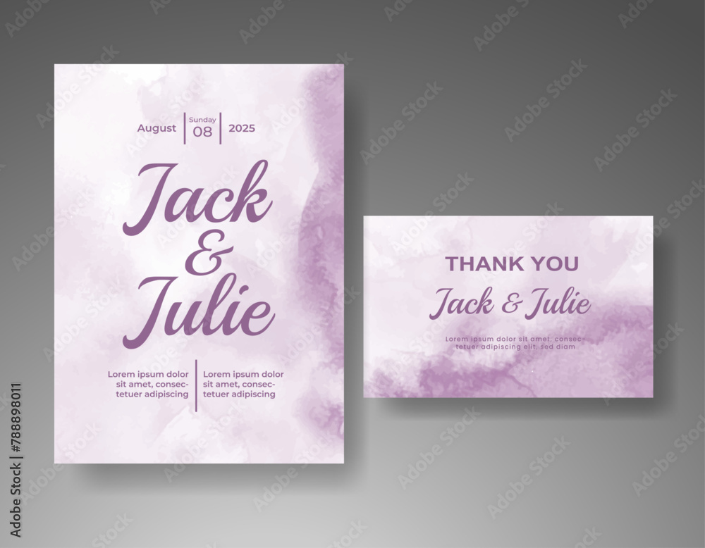 Wedding invitation with abstract watercolor background Wedding invitation with abstract watercolor background