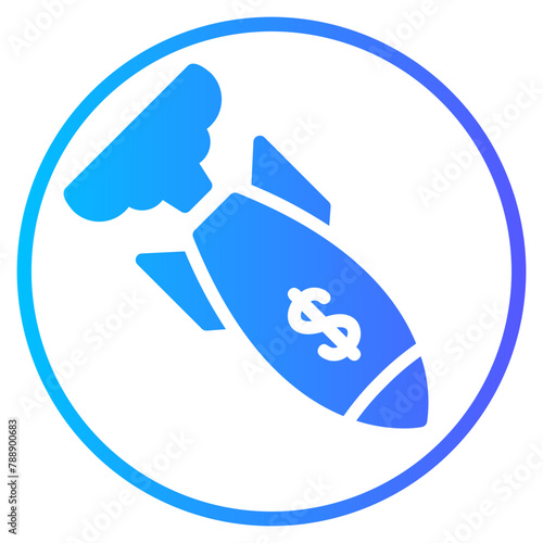 rocket ship gradient icon