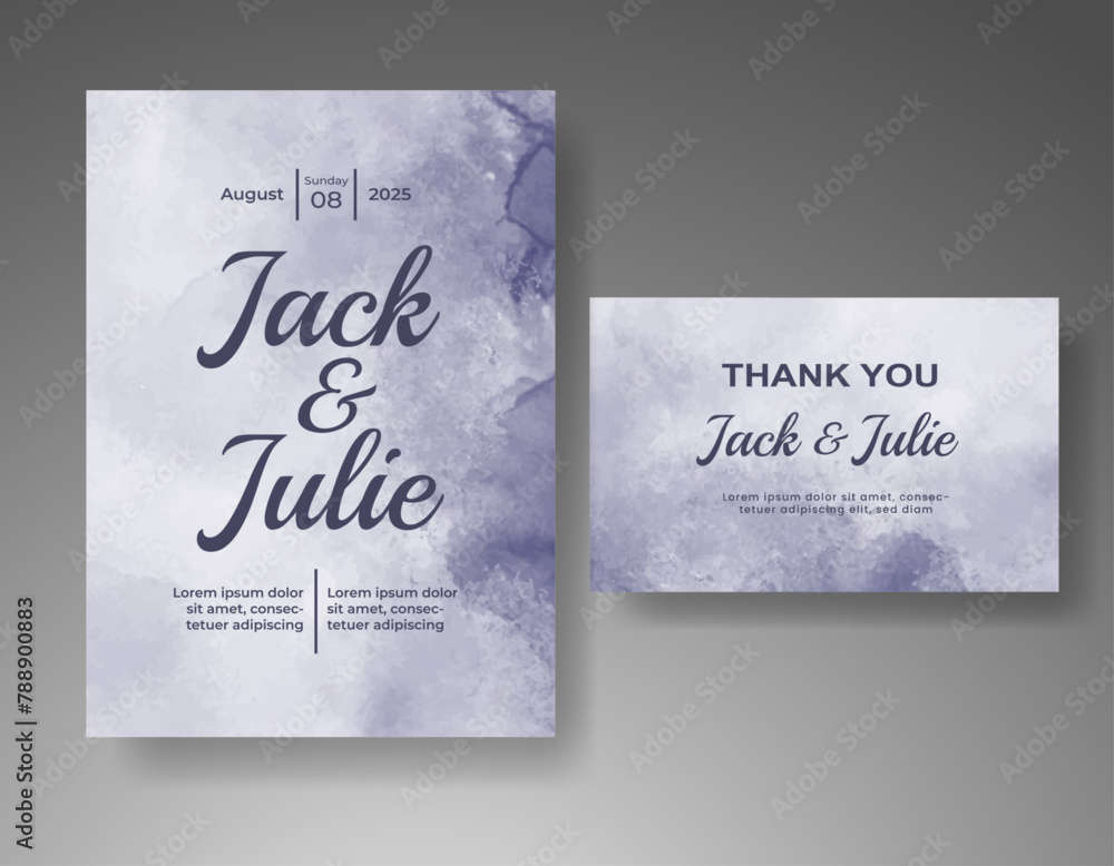 Wedding invitation with abstract watercolor background Wedding invitation with abstract watercolor background