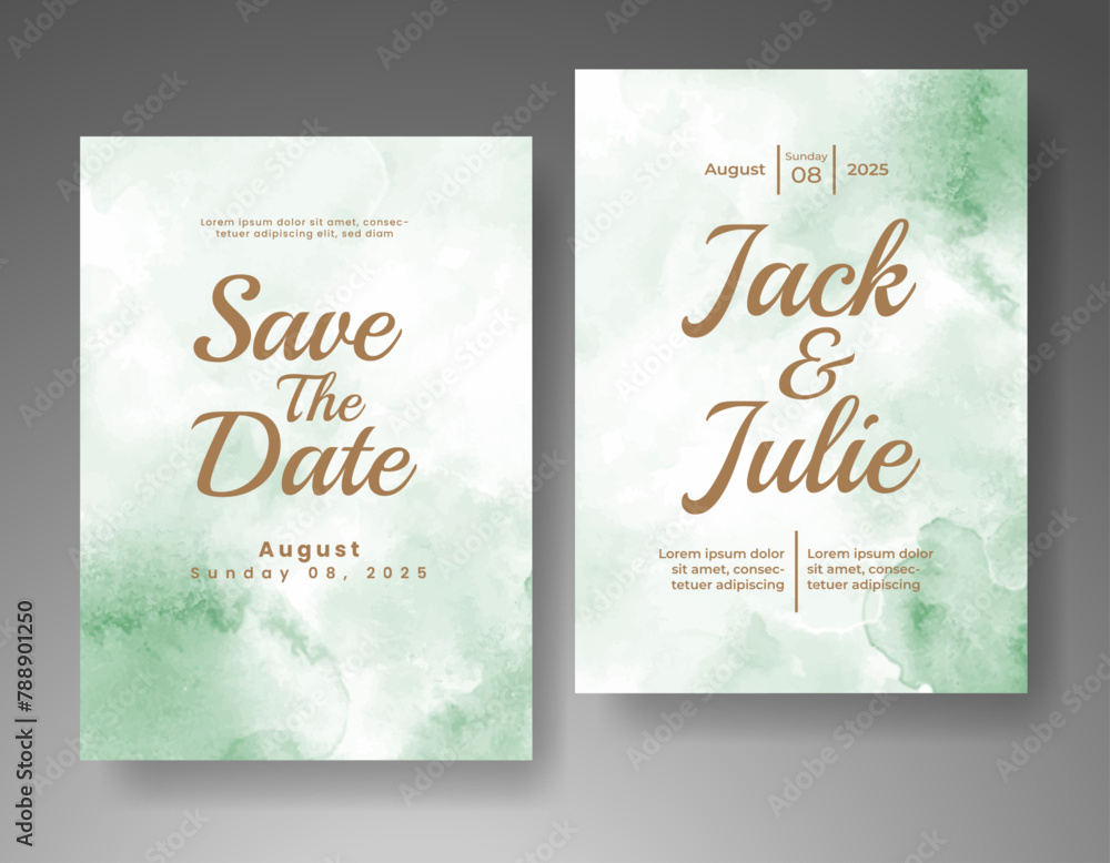 Wedding invitation with abstract watercolor background Wedding invitation with abstract watercolor background