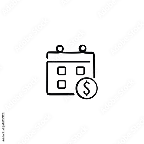 Financial Planning Line Style Icon Design