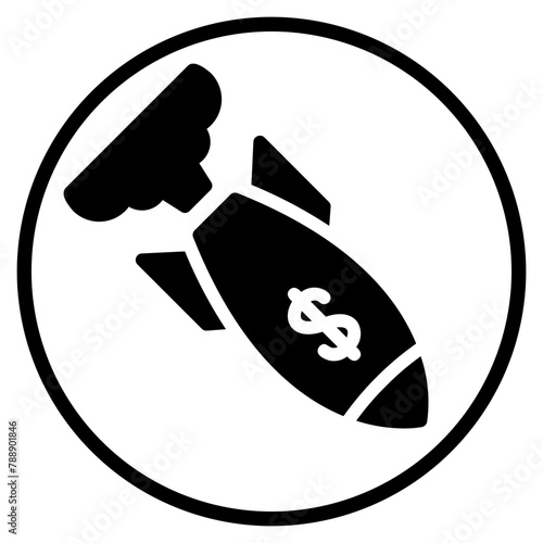 rocket ship glyph icon