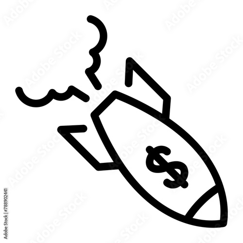 rocket ship line icon