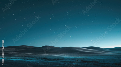 A tapestry of stars above undulating dunes in a pristine desert night sky panorama © boxstock production