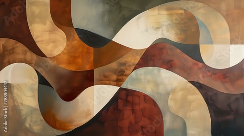 Flowing Shapes and Subtle Textures in Contemporary Abstract Artwork