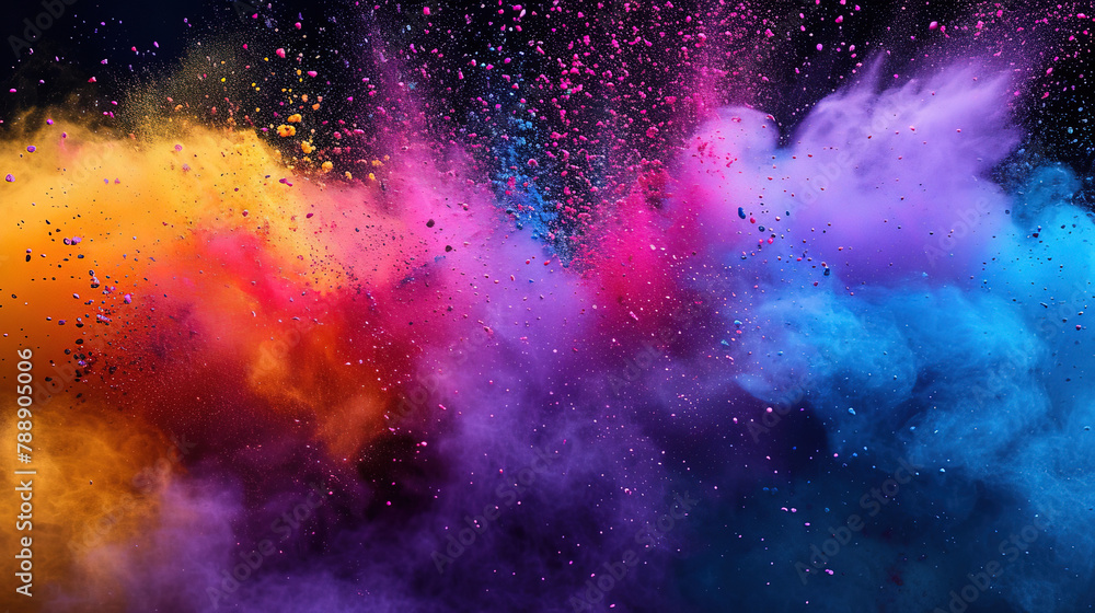 Holi Powder Banner Background of Holi Festival Holi Powder Banner Background of Holi Festival