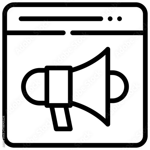 advertising horn loud online internet simple line