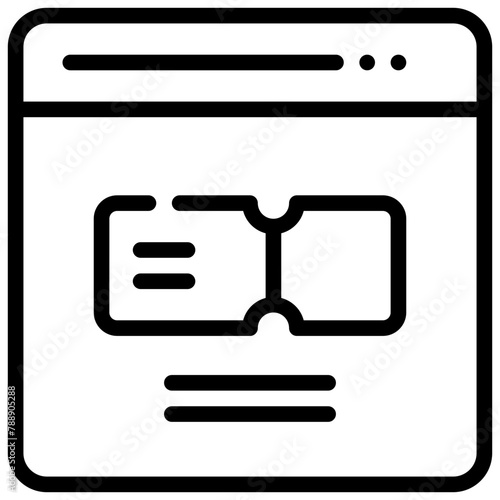 ticket booking online cyber technology simple line