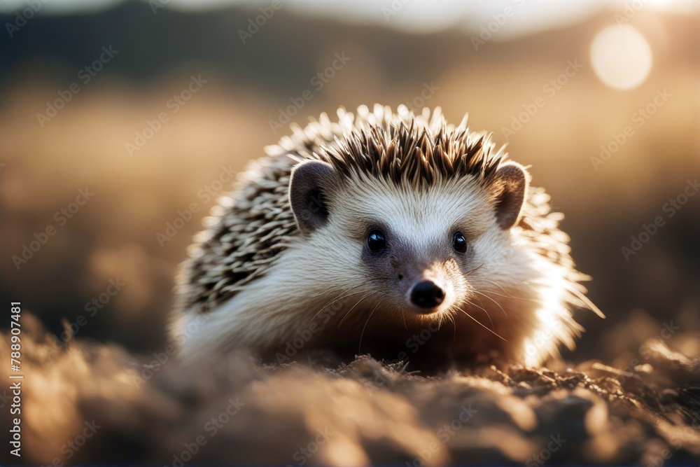 Fototapeta premium Prickly hedgehog studio 1 animal security spiked mammal closeup nature hedgehog hibernation wildlife wild