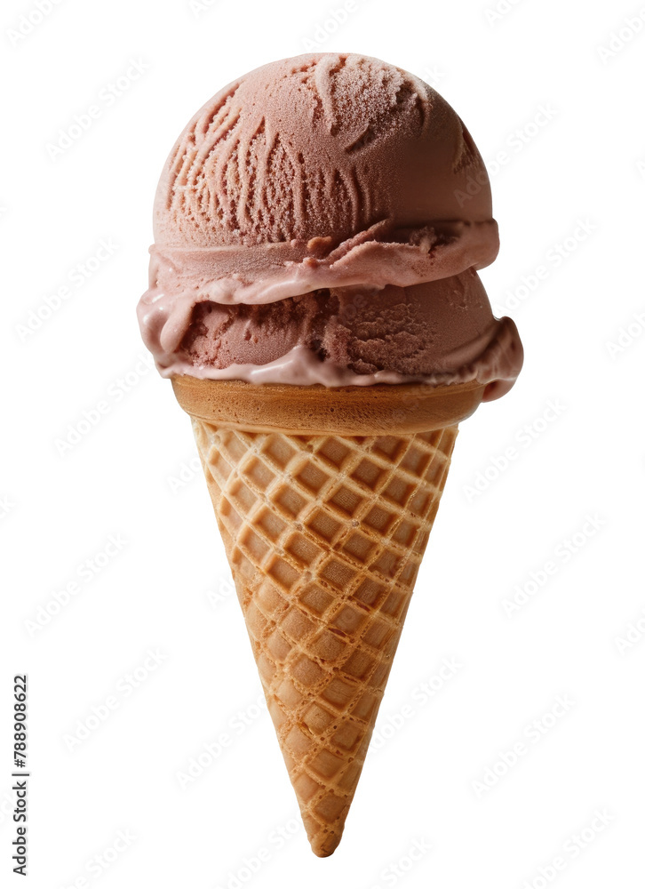 Chocolate ice cream cone isolated on transparent background Chocolate ice cream cone isolated on transparent background