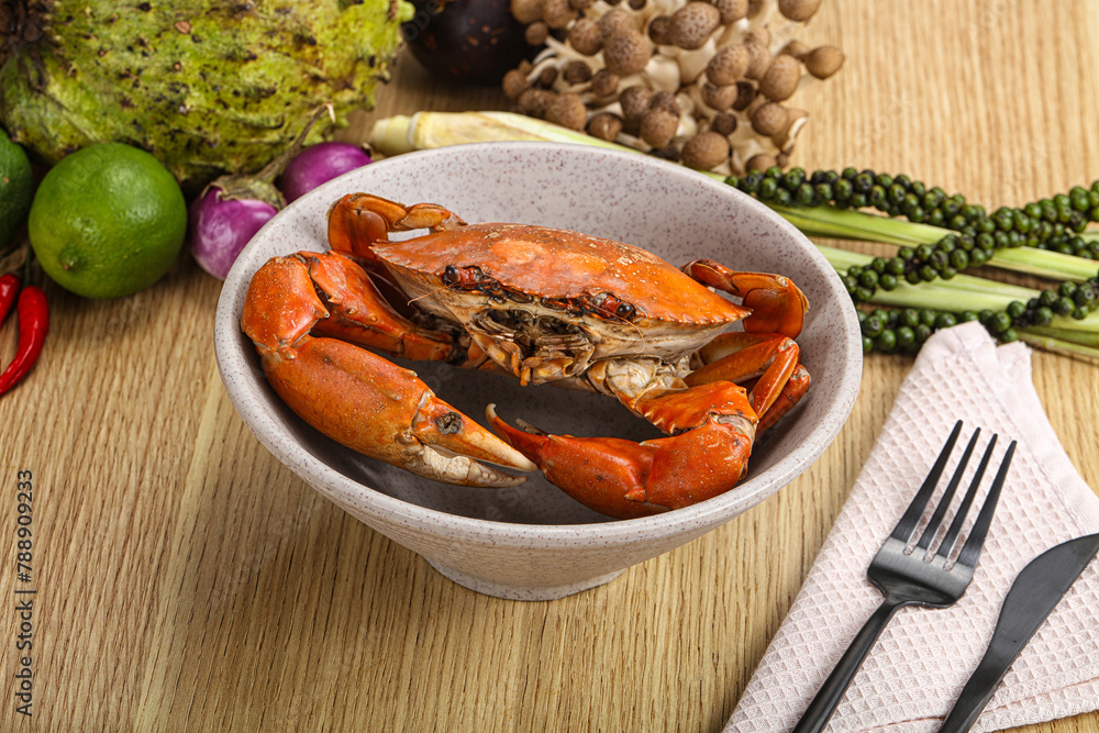 Delicous luxury steamed red crab Delicous luxury steamed red crab