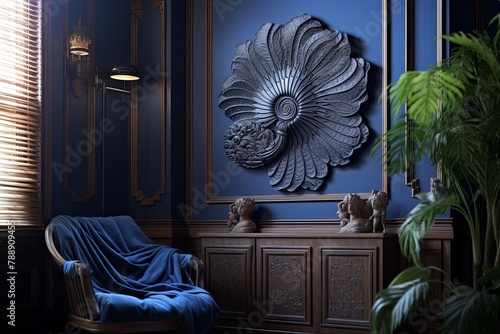 Zephyrus Wind God Fan Art: Aegean Blue Curtains Greek Mythology Study Room Inspirations photo
