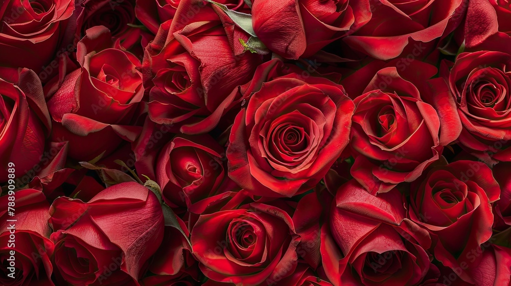 A close up view of a vibrant bouquet of red roses A close up view of a vibrant bouquet of red roses