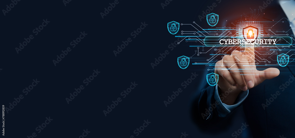 Businessman hand touching virtual graphical interface of authentication. Idea for secure solution and identity verification, technology in modern global authentication concept. Businessman hand touching virtual graphical interface of authentication. Idea for secure solution and identity verification, technology in modern global authentication concept.