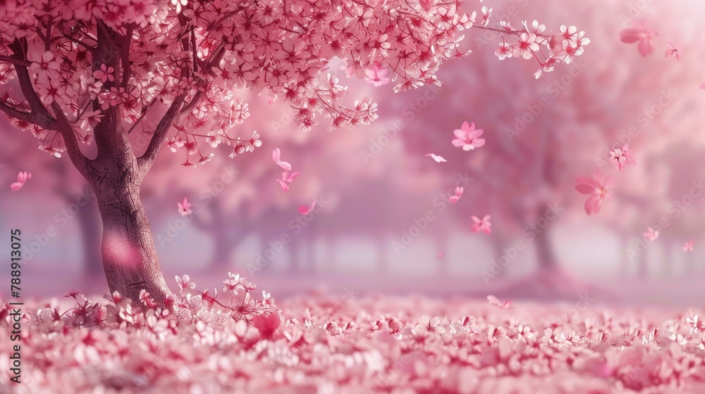 Fototapeta premium Cherry blossoms are in full bloom