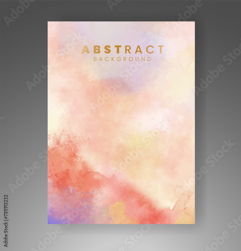 Cards with watercolor background. Design for your cover, date, postcard, banner, logo.