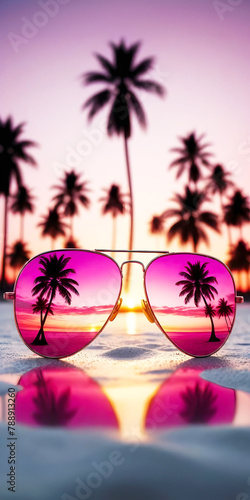 sun glasses on the beach