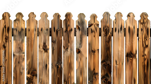 Illustration of a wooden fence, in old retro style.