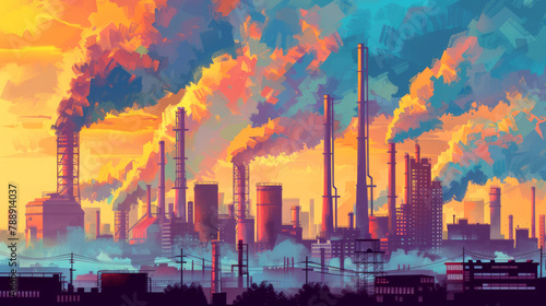 Industrial wasteland  visualizing the devastating effects of pollution in the city