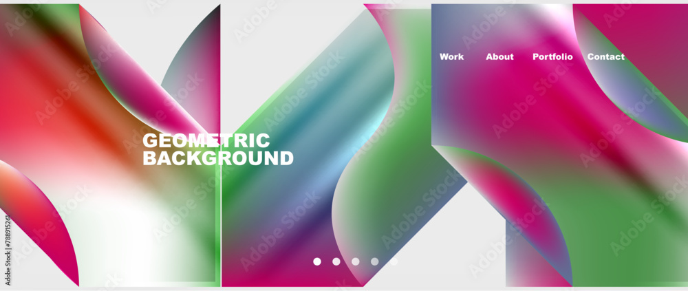 Obraz premium Abstract geometric shapes web design page. Vector Illustration For Wallpaper, Banner, Background, Card, Book Illustration, landing page