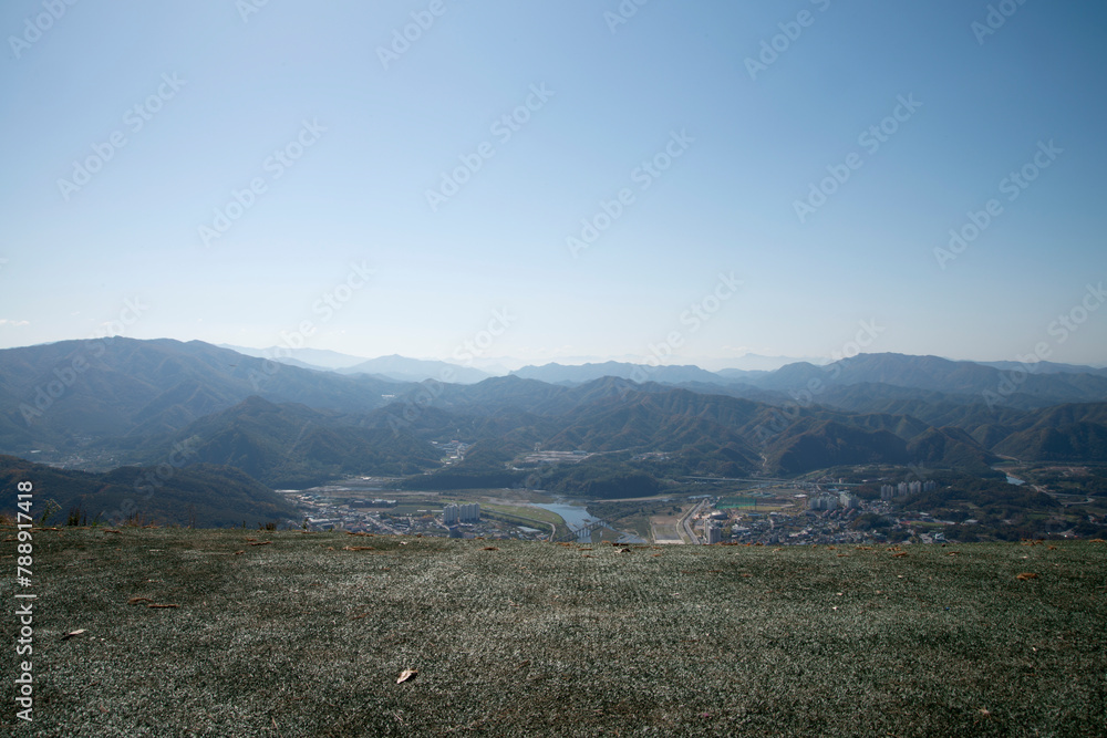 High-angle view of the village from the mountain top