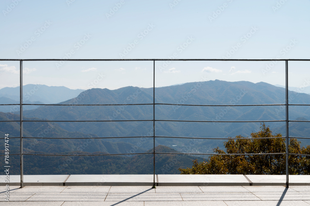 View of the guardrail on the top of the mountain View of the guardrail on the top of the mountain