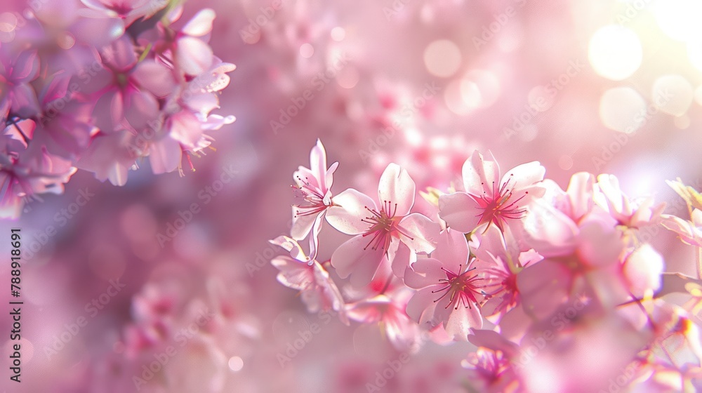 Beautiful spring bright natural background with soft pink sakura flower. Soft blurry image. High Quality Image 