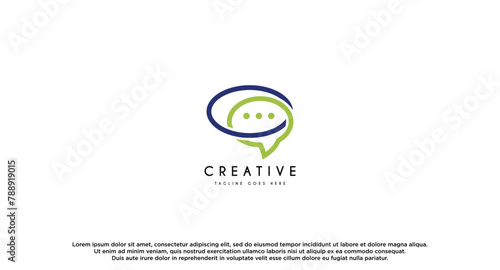 Bubble chat dialog logo design vector illustration.
