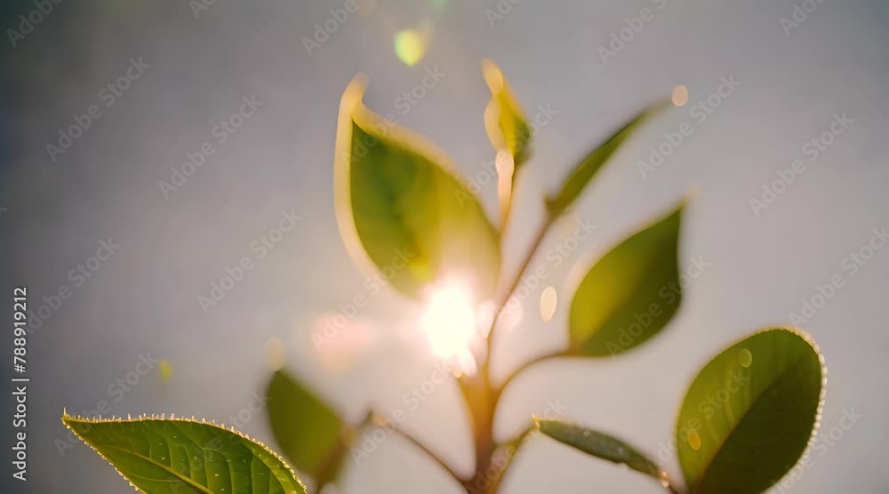 nature's green leaf shoots in a cinematic view nature's green leaf shoots in a cinematic view