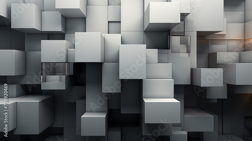 Background Monochromatic geometric grid in shades of gray