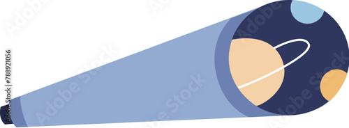 Blue telescope flat icon
