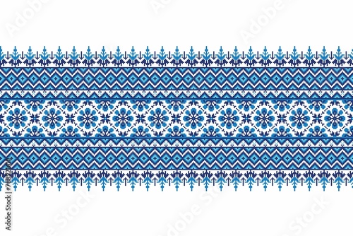 Vector illustration ukrainian folk seamless pattern ornament ethnic ornament border element traditio 2 photo