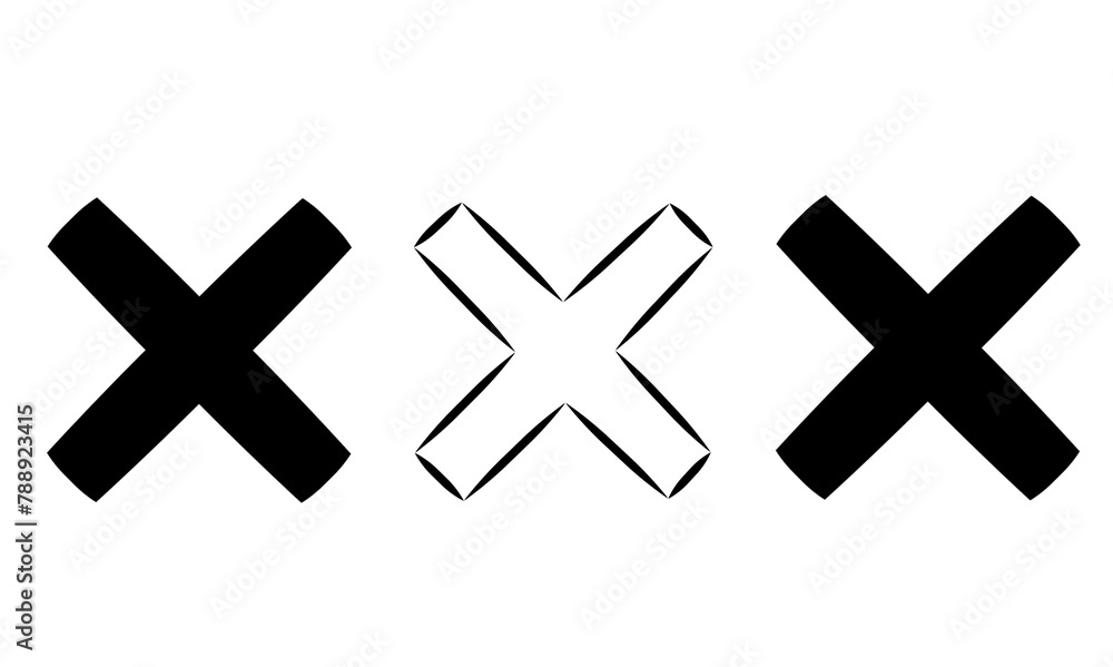 Obraz premium Black and white cross memphis graphic