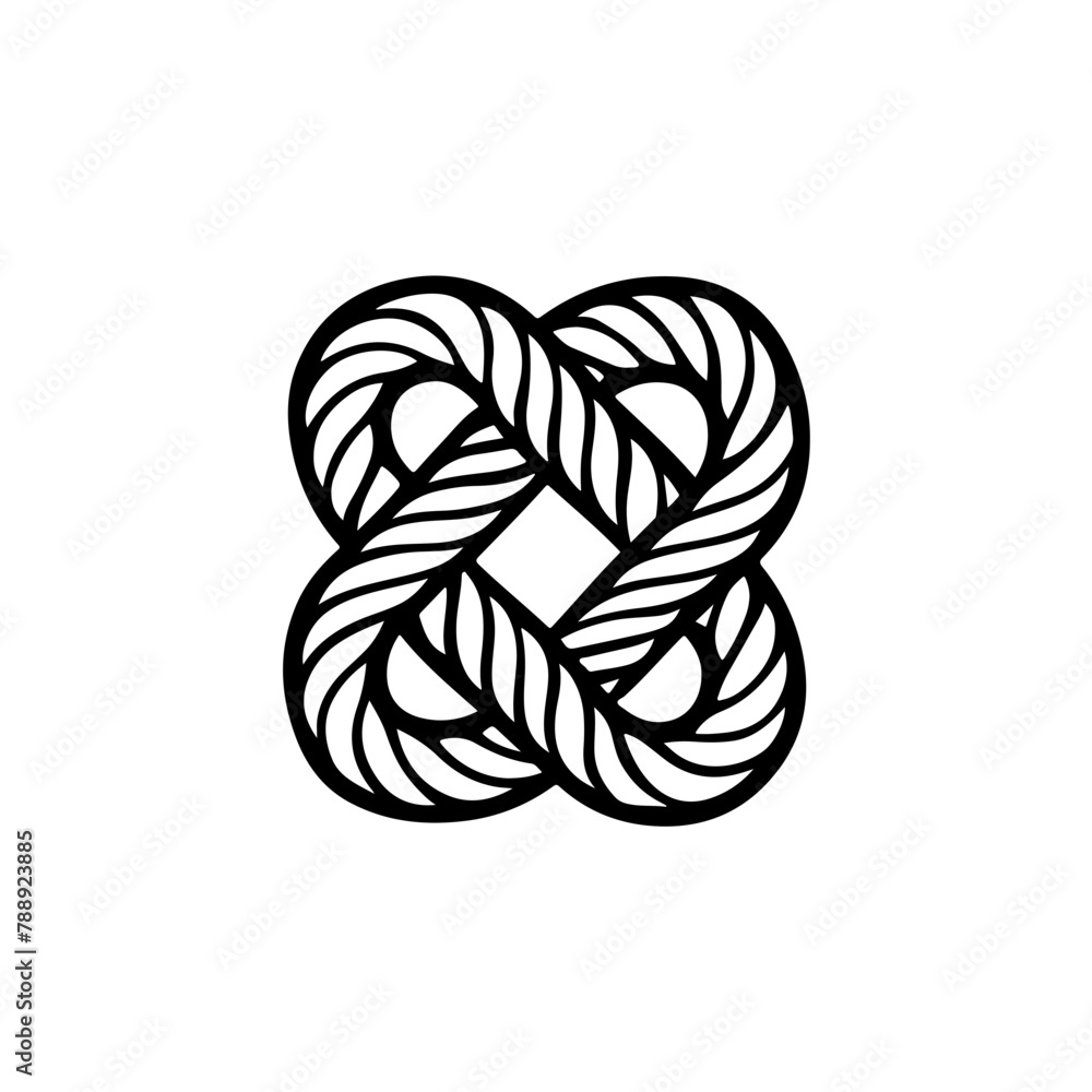 Infinity symbol formed by rope