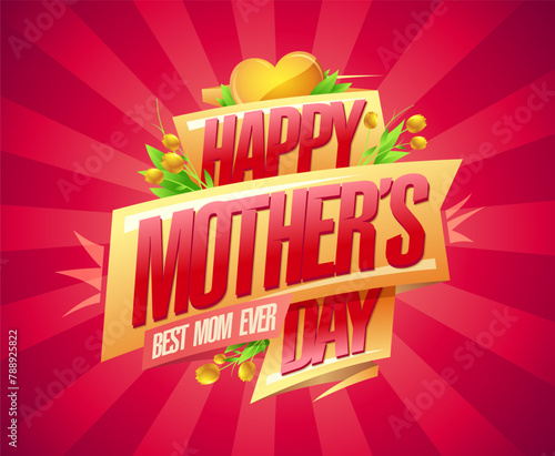 Happy Mother's day card vector design