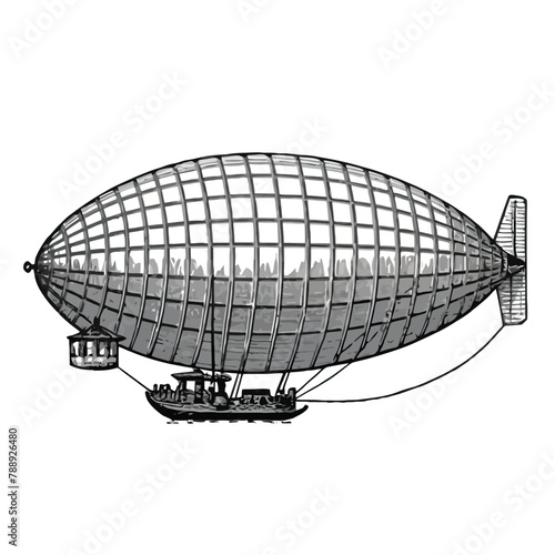 Majestic airship black and white vector