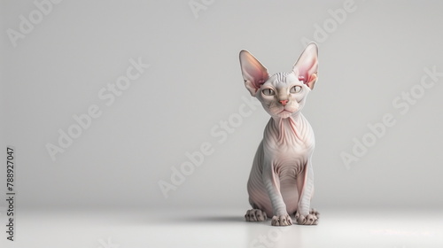 Sphynx cat portrait on white background. AI Generative.
