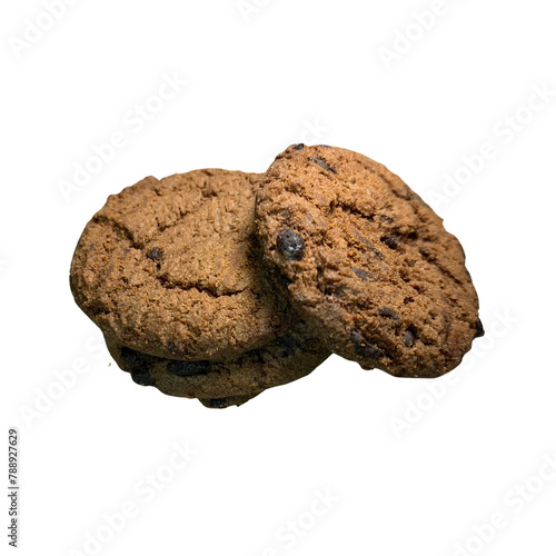 Isolated choco chips cookie (ID: 788927629)