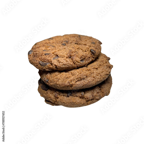 Isolated choco chips cookie (ID: 788927652)
