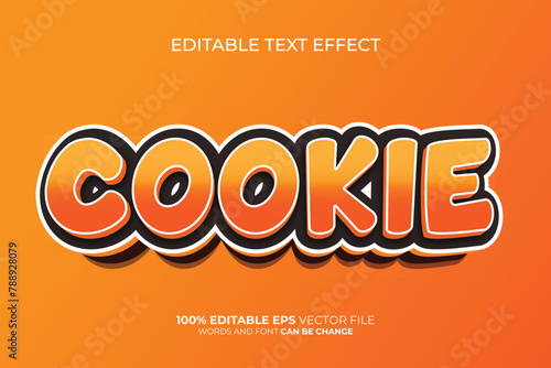 Cookie 3D Editable Text Effect Style