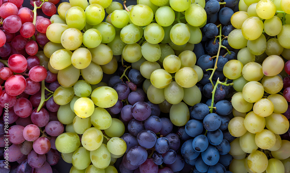 Bunches of grapes of different colors, Generative AI Bunches of grapes of different colors, Generative AI