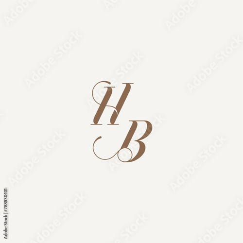Luxury and Elegant initial monogram logo letter wedding concept design ideas HB