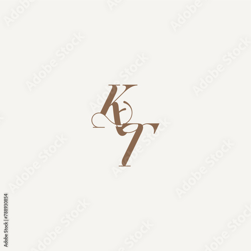 Luxury and Elegant initial monogram logo letter wedding concept design ideas KT