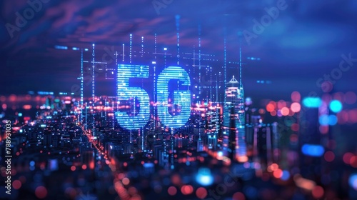 5G internet  communication network concept